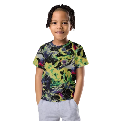 Neon Eclipse on a Kids Crew Neck T-Shirt