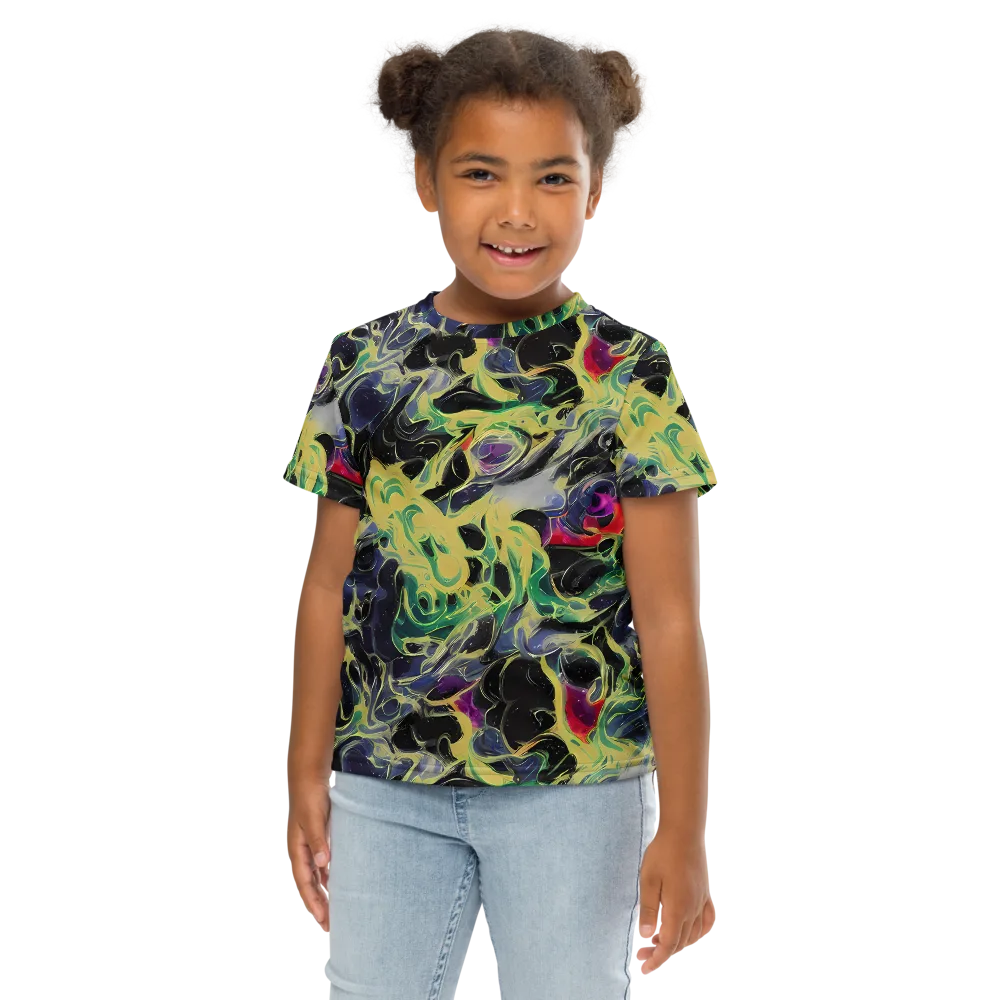 Neon Eclipse on Kids Crew Neck T-Shirt — Front