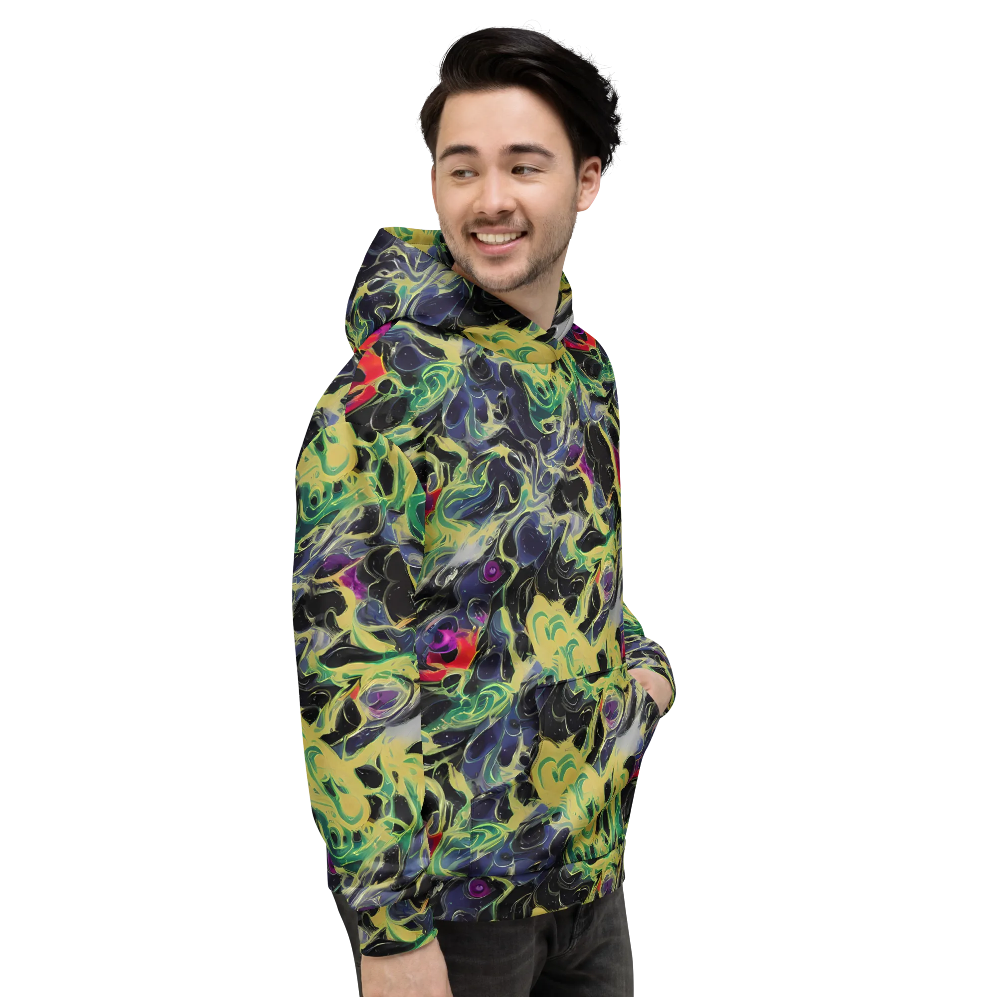 Neon Eclipse on Hoodie — Right