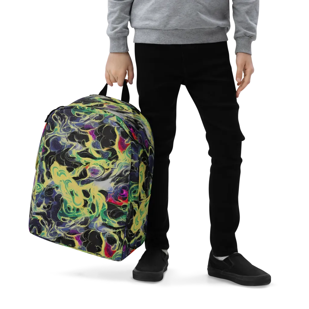 Neon Eclipse on Minimalist Backpack — Zoomed-in