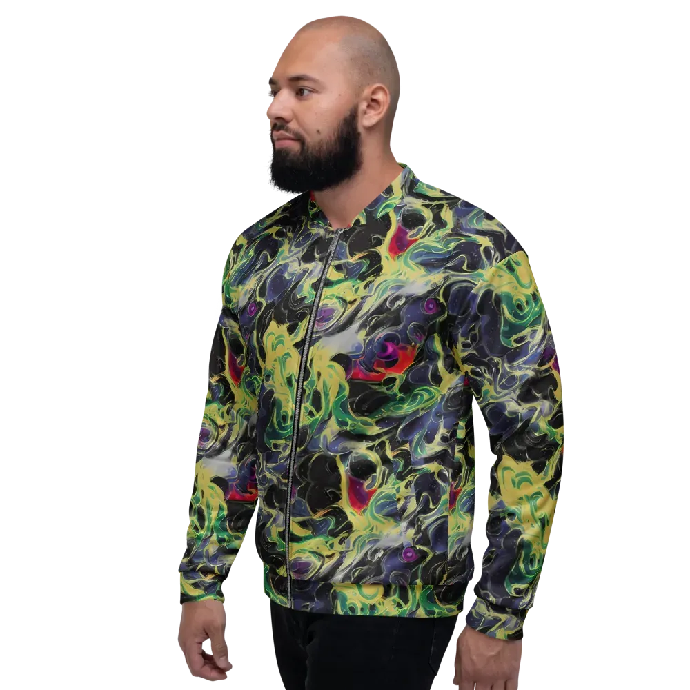 Neon Eclipse on Bomber Jacket — Left