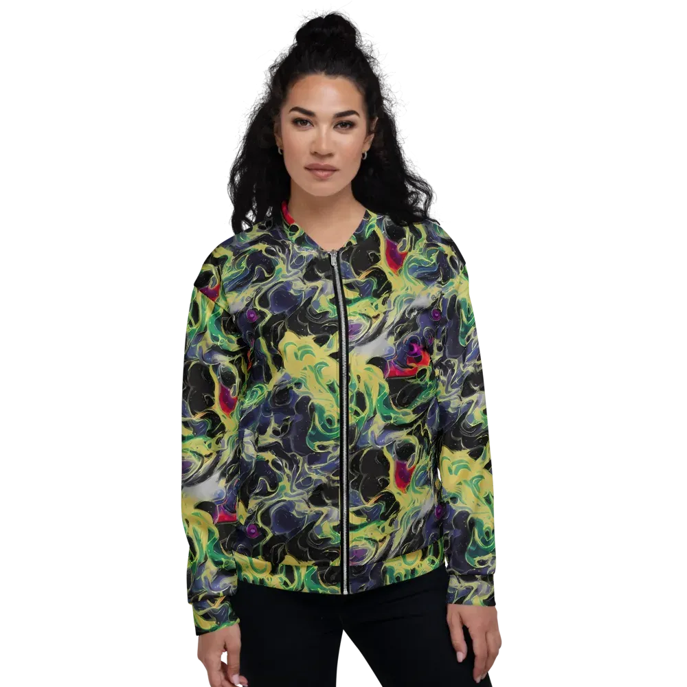 Neon Eclipse on Bomber Jacket — Front