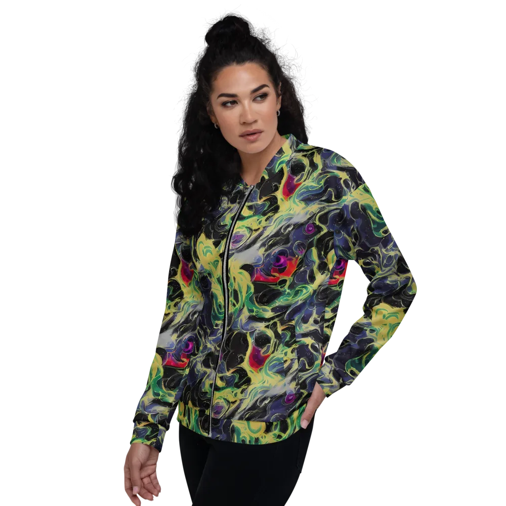 Neon Eclipse on Bomber Jacket — Left