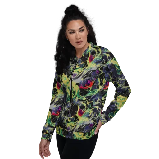 Neon Eclipse on a Bomber Jacket
