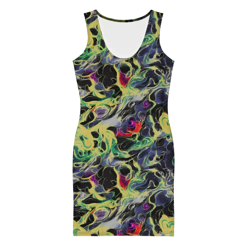 Neon Eclipse on Bodycon Dress — Front