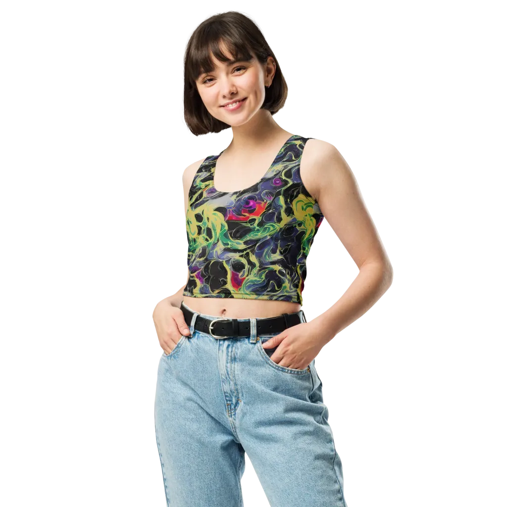 Neon Eclipse on Crop Top — Front