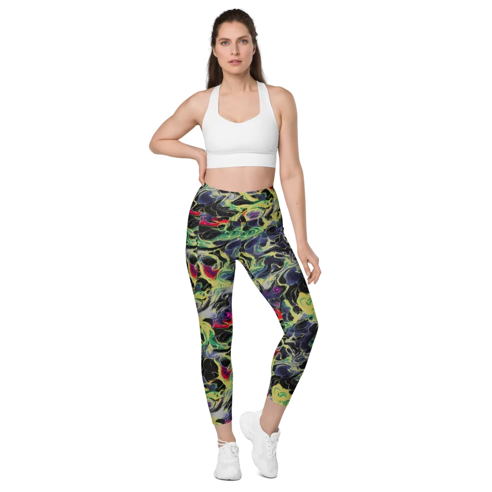 Neon Eclipse on Leggings with Pockets — Front