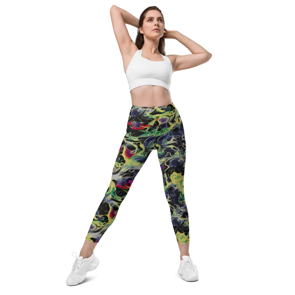 Neon Eclipse on Leggings with Pockets — Front