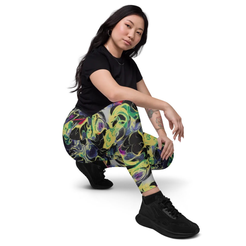 Neon Eclipse on Leggings with Pockets — Right Front