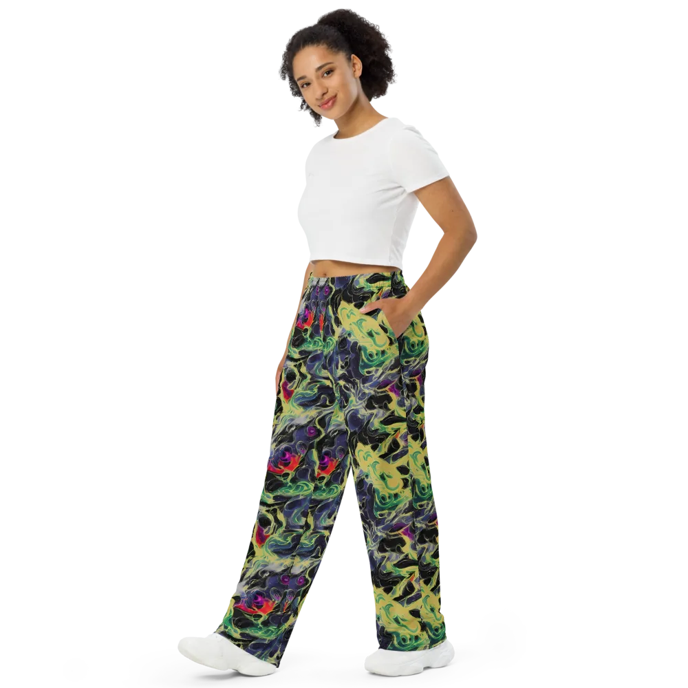 Neon Eclipse on Wide-Leg Pants — Left Front