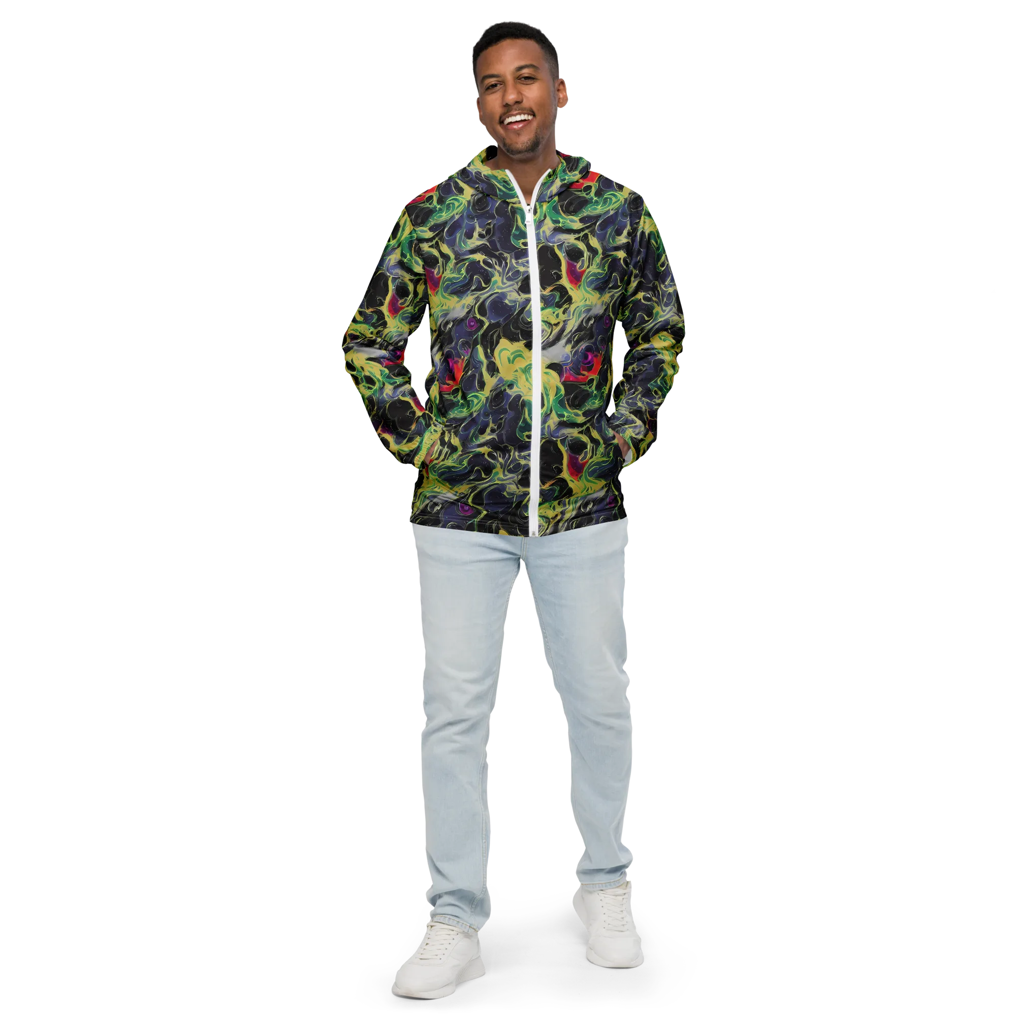 Neon Eclipse on Men's Windbreaker — Front
