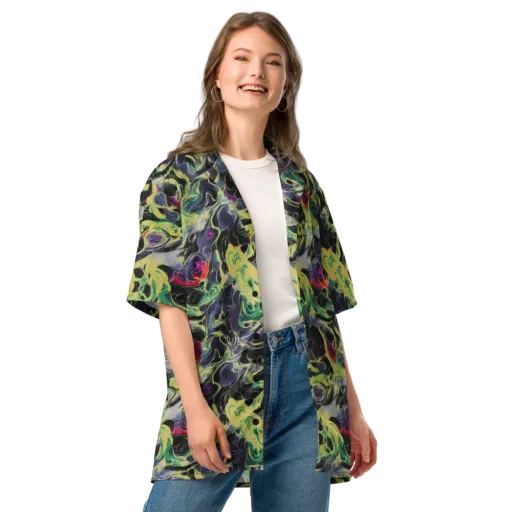 Neon Eclipse on a Button Shirt