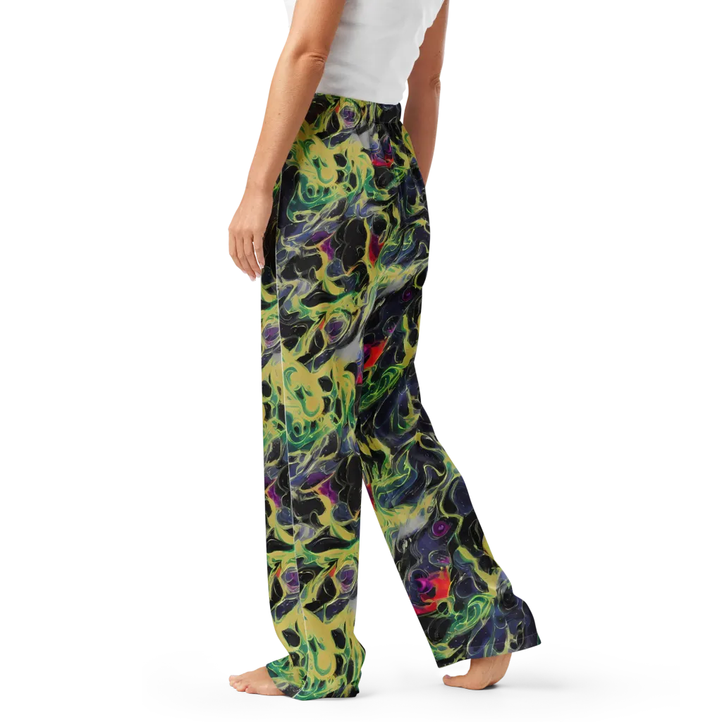 Neon Eclipse on Women's Pajama Pants — Left