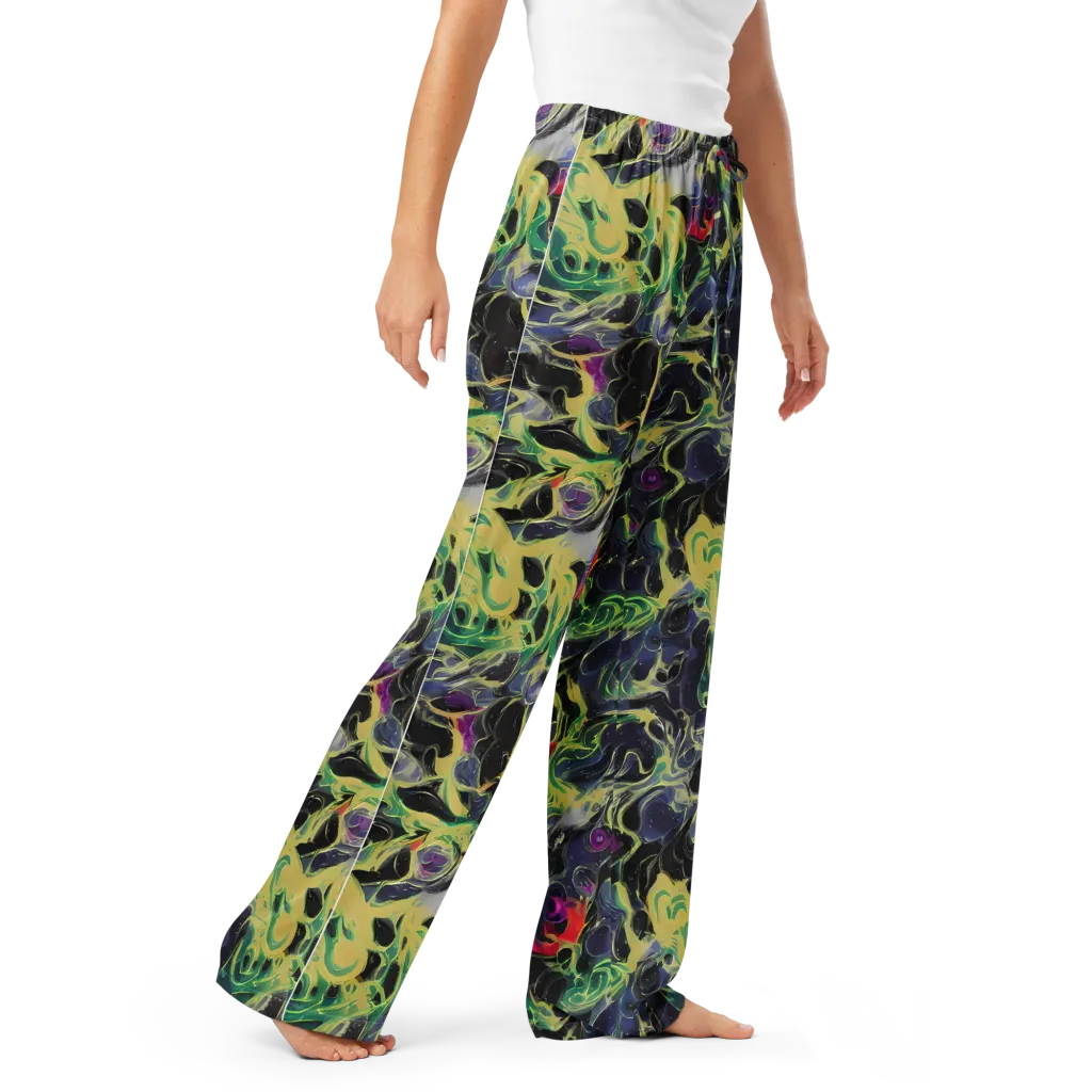 Neon Eclipse on Women's Pajama Pants — Right Front