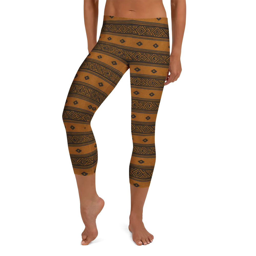 Indigo Loom on Capri Leggings — Front