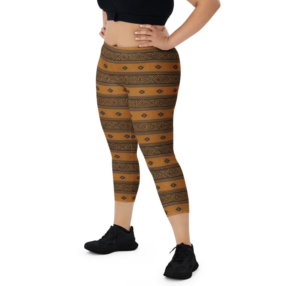 Indigo Loom on Capri Leggings — Front