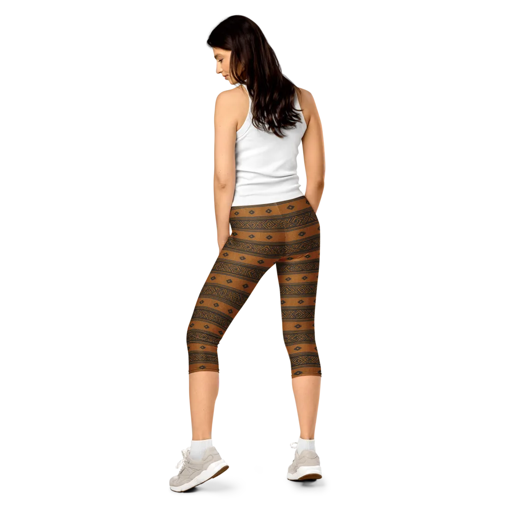 Indigo Loom on Capri Leggings — Back