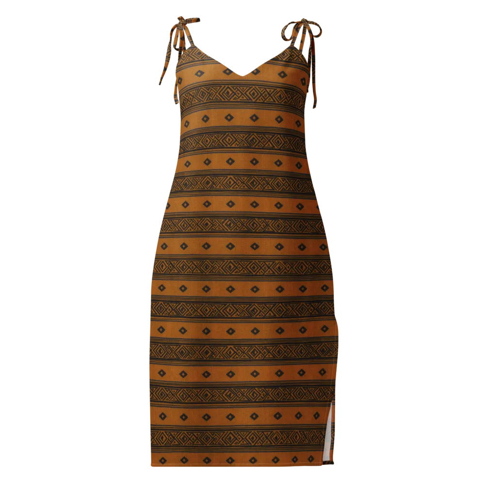 Indigo Loom on Slip Dress — Front