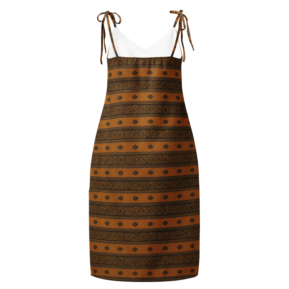 Indigo Loom on Slip Dress — Back
