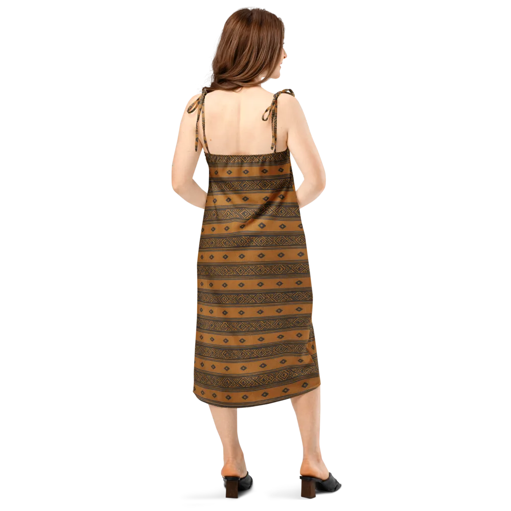 Indigo Loom on Slip Dress — Back