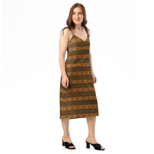 Indigo Loom on a Slip Dress
