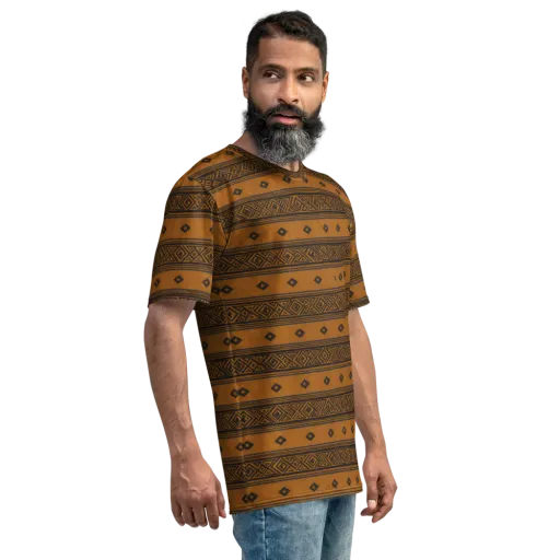 Indigo Loom on a Men's Crew Neck T-Shirt