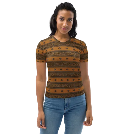 Indigo Loom on a Women's Crew Neck T-Shirt