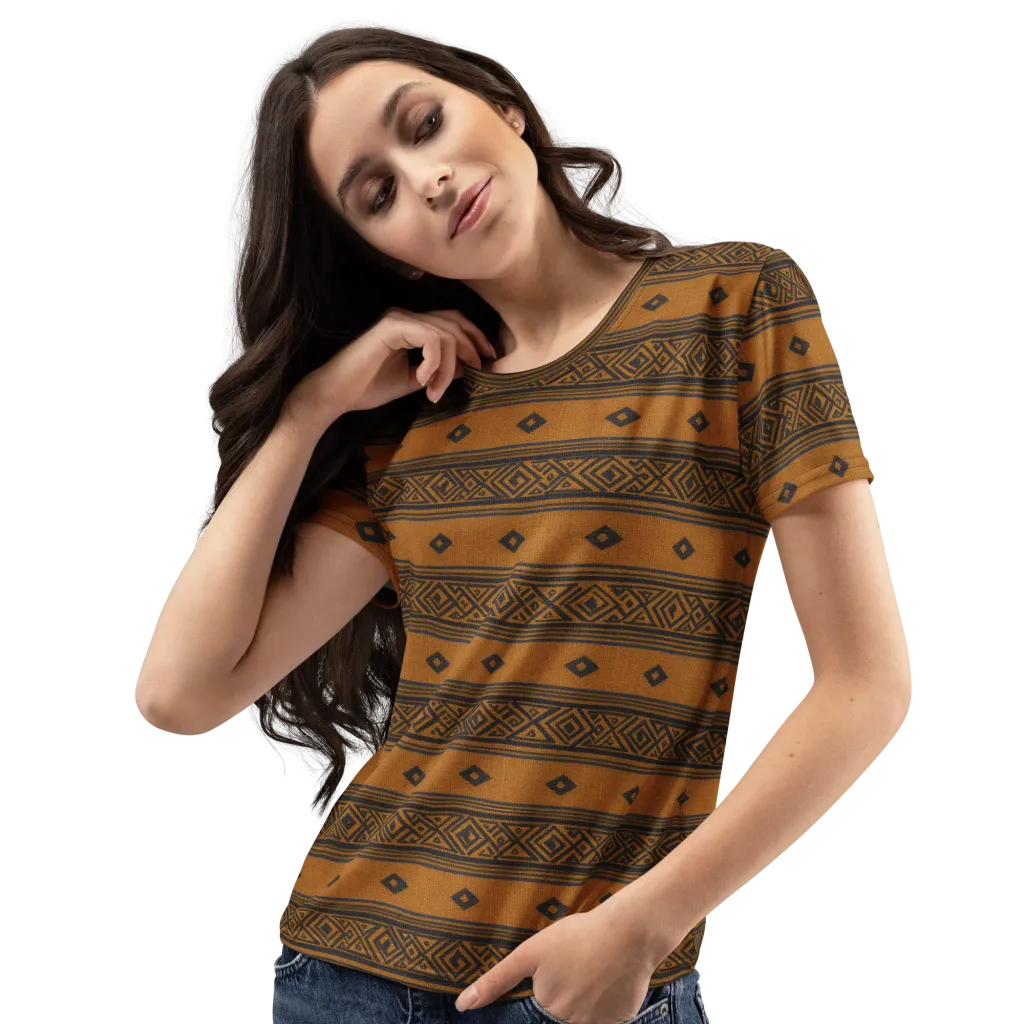 Indigo Loom on Women's Crew Neck T-Shirt — Left Front