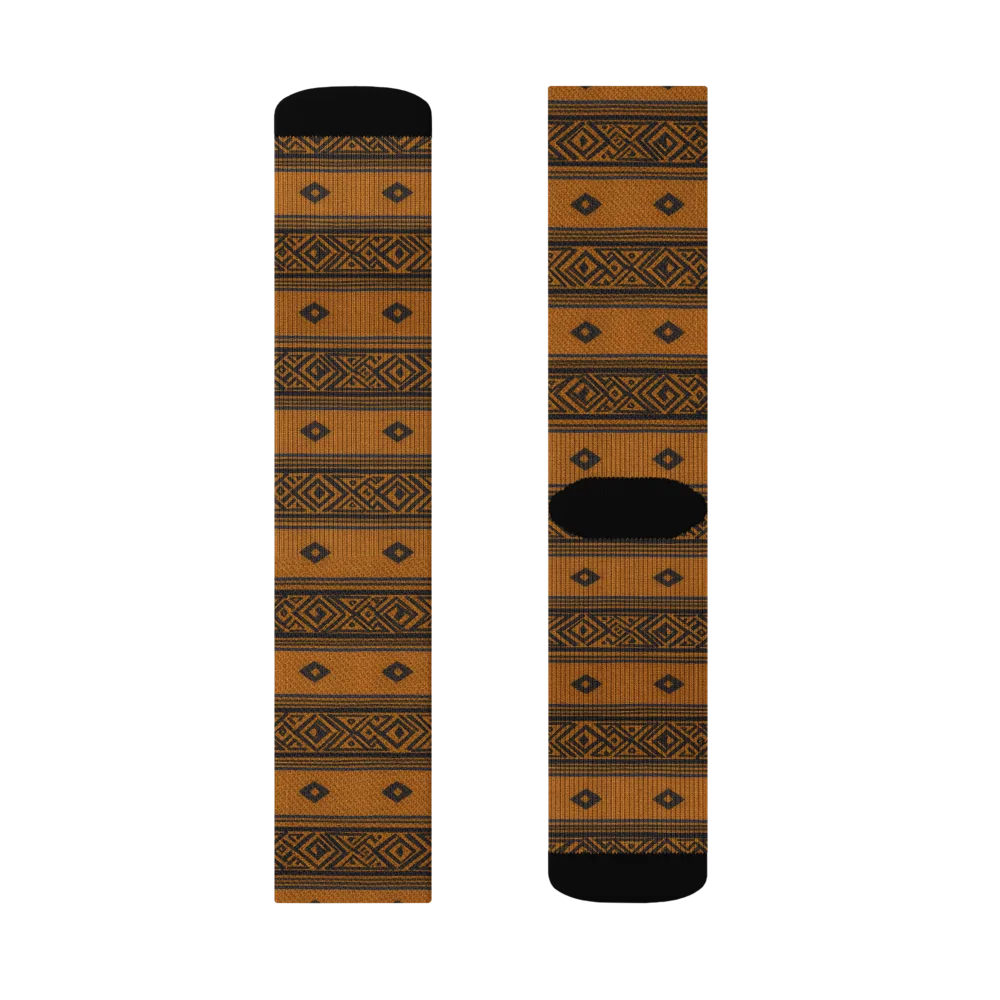 Indigo Loom on Socks — Left Sock