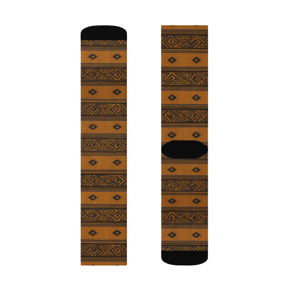 Indigo Loom on Socks — Right Sock