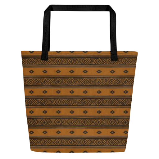 Indigo Loom on a Large Tote Bag W/ Pocket