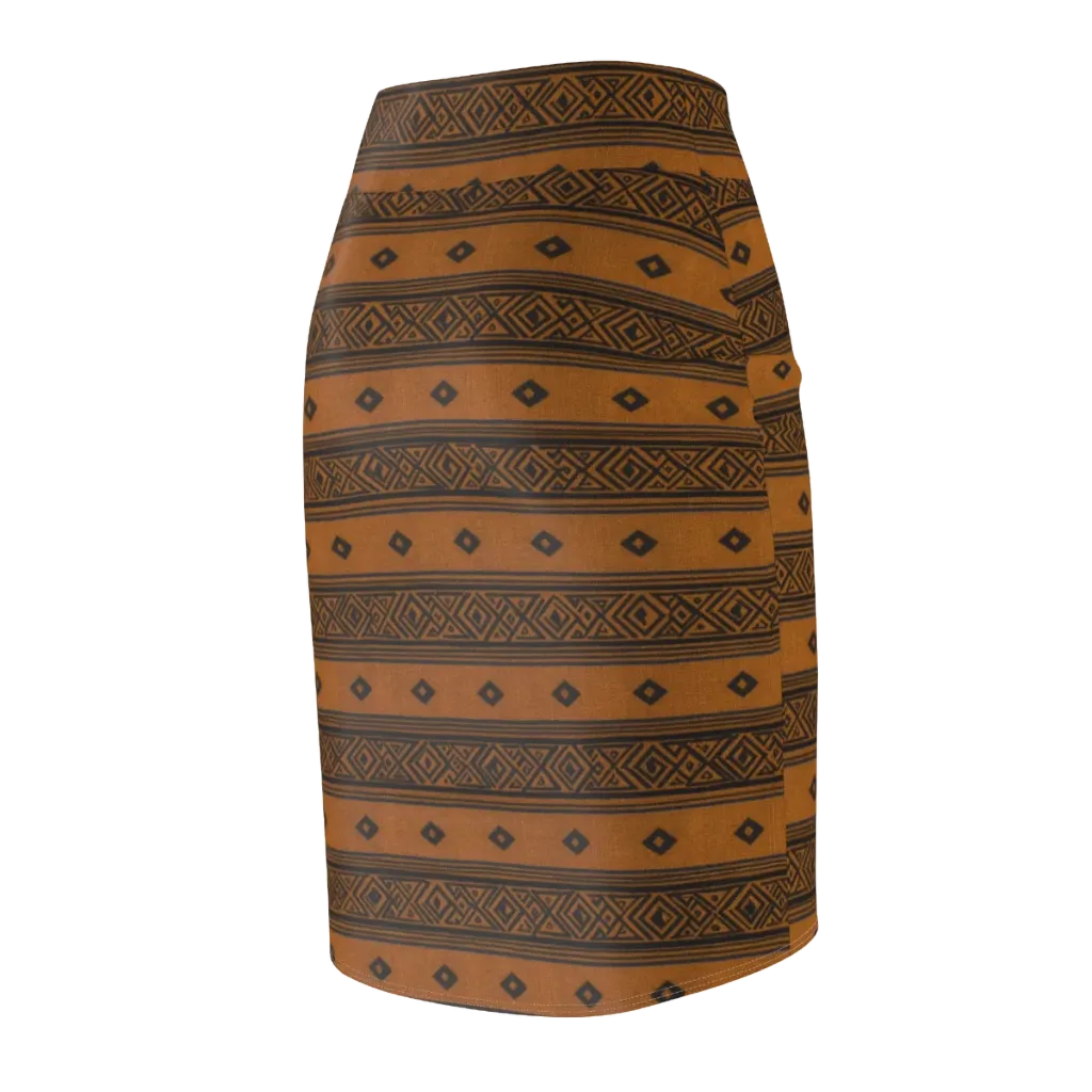 Indigo Loom on Pencil Skirt — Back Side