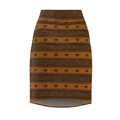 Indigo Loom on a Pencil Skirt