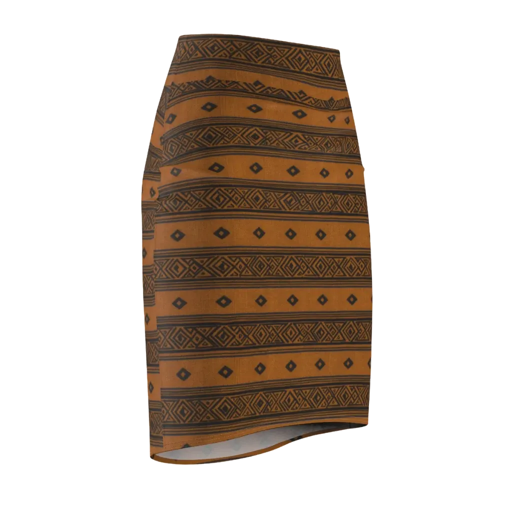 Indigo Loom on Pencil Skirt — Front Side