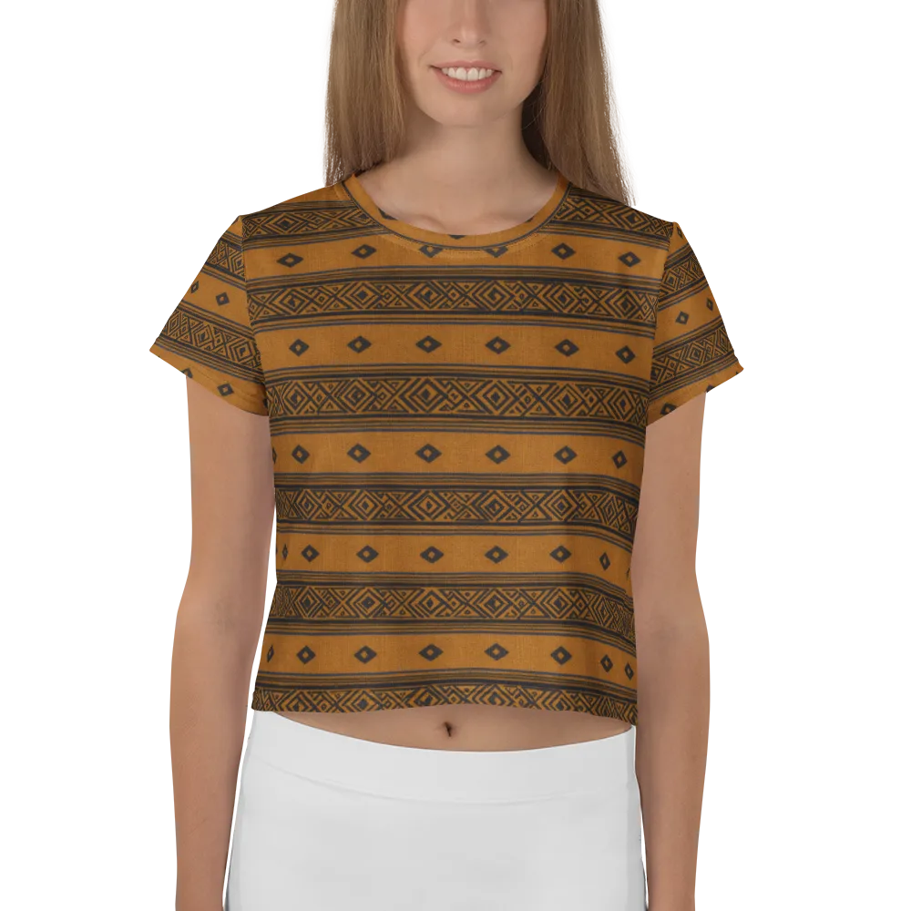 Indigo Loom on Crop Tee — Front