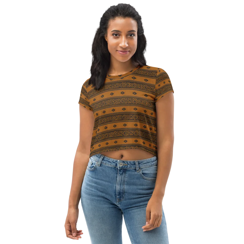 Indigo Loom on Crop Tee — Front