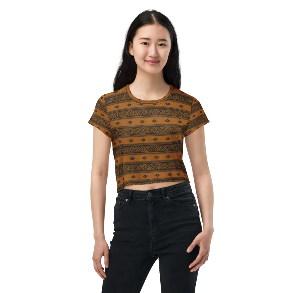 Indigo Loom on Crop Tee — Front