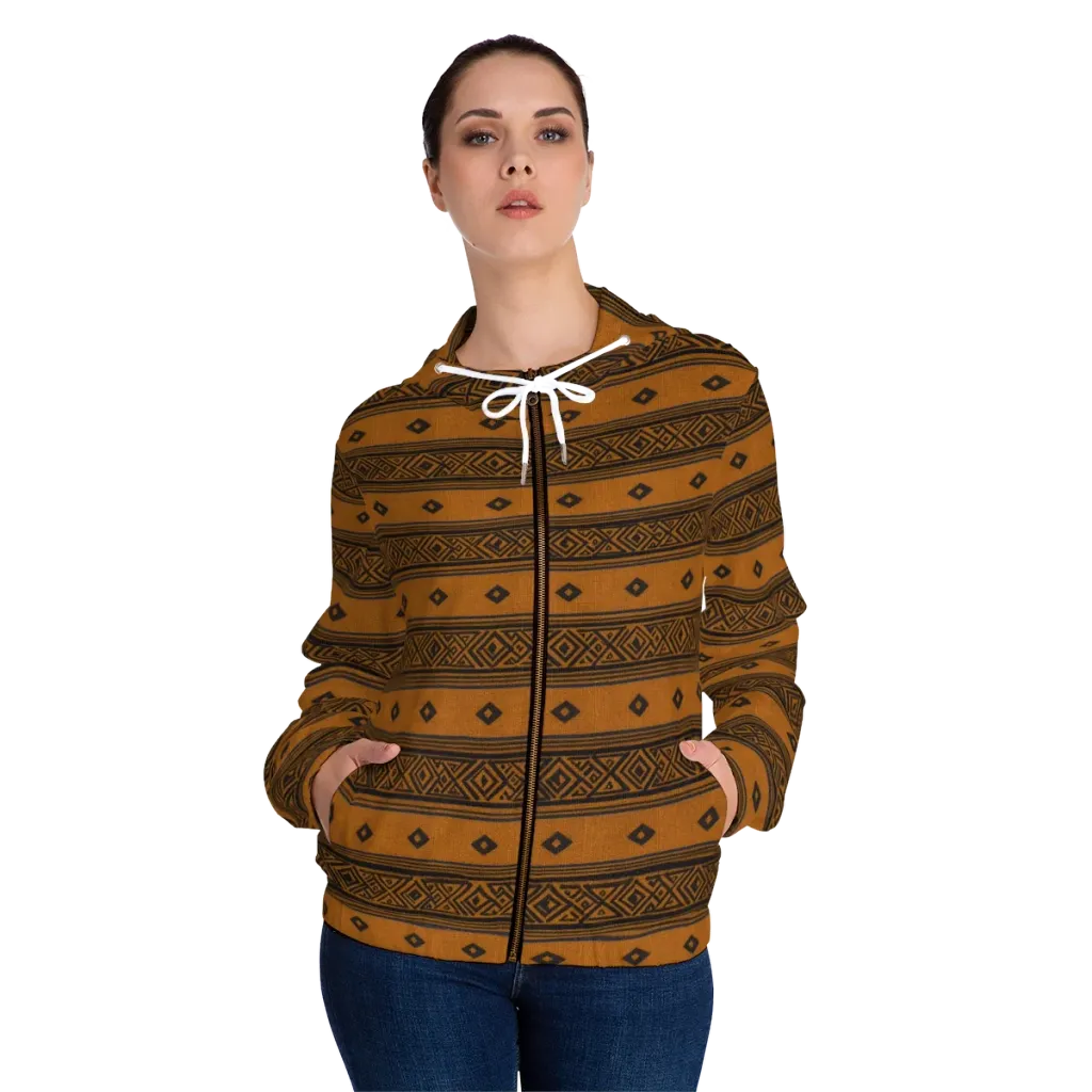 Indigo Loom on Women's Full-Zip Hoodie — Front On Person
