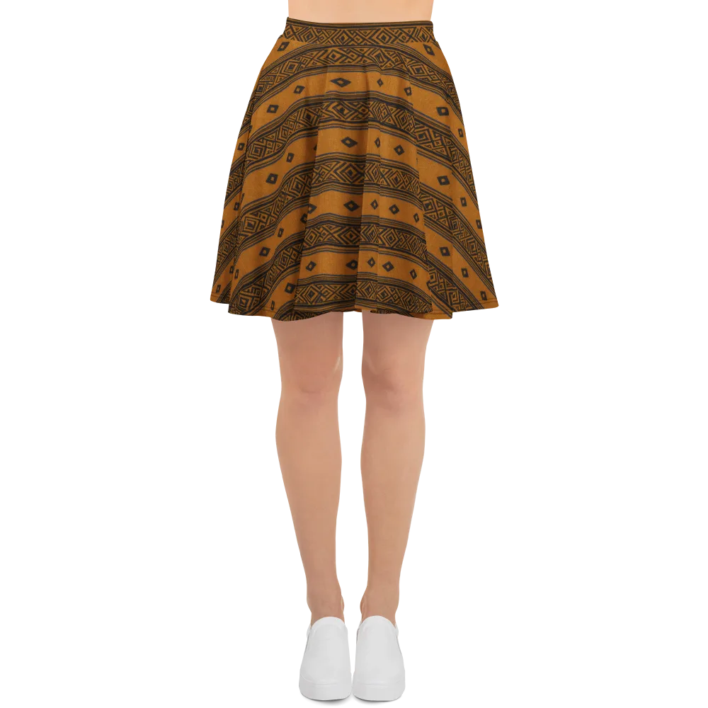 Indigo Loom on Skater Skirt — Front