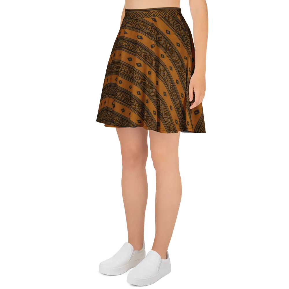 Indigo Loom on Skater Skirt — Left