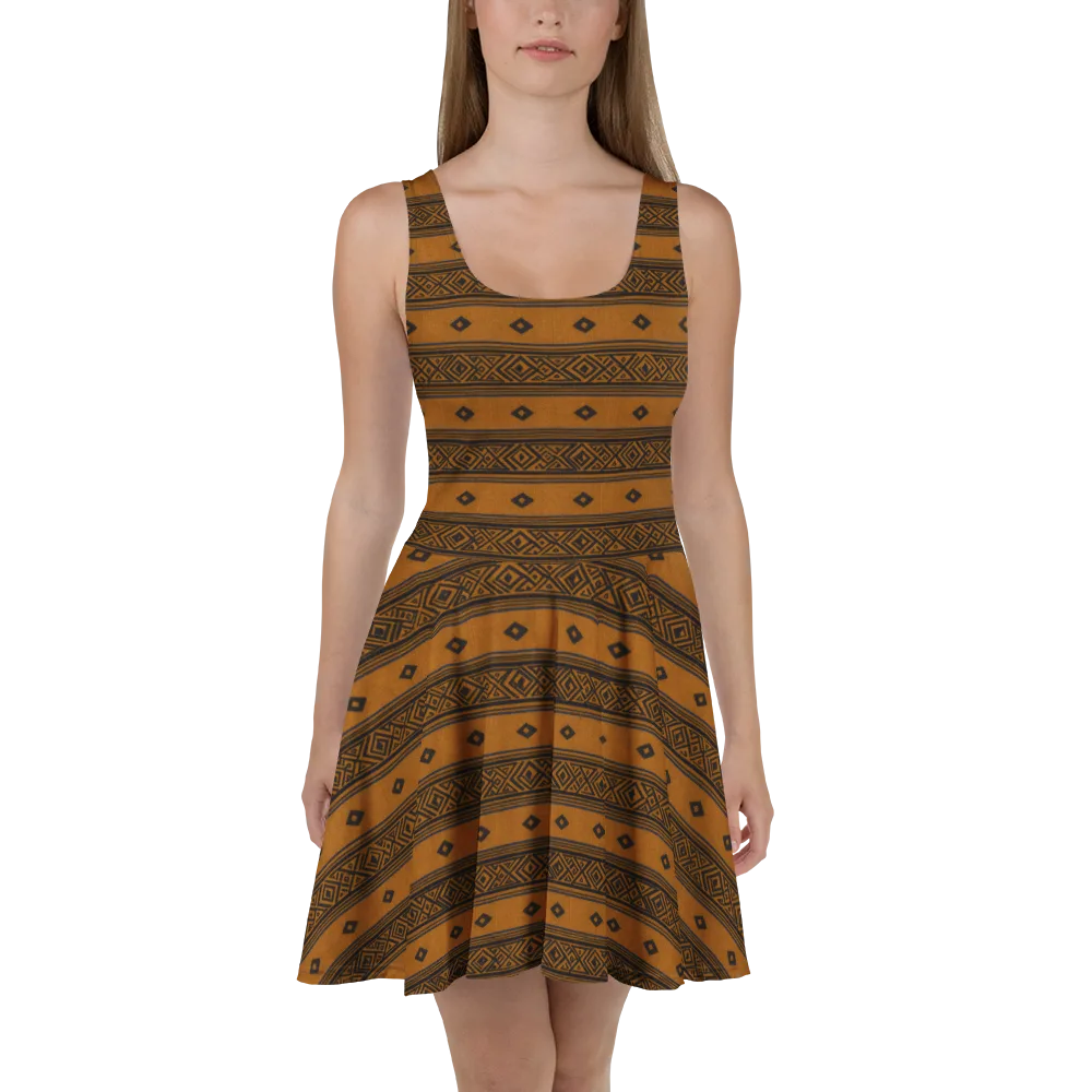 Indigo Loom on Skater Dress — Front