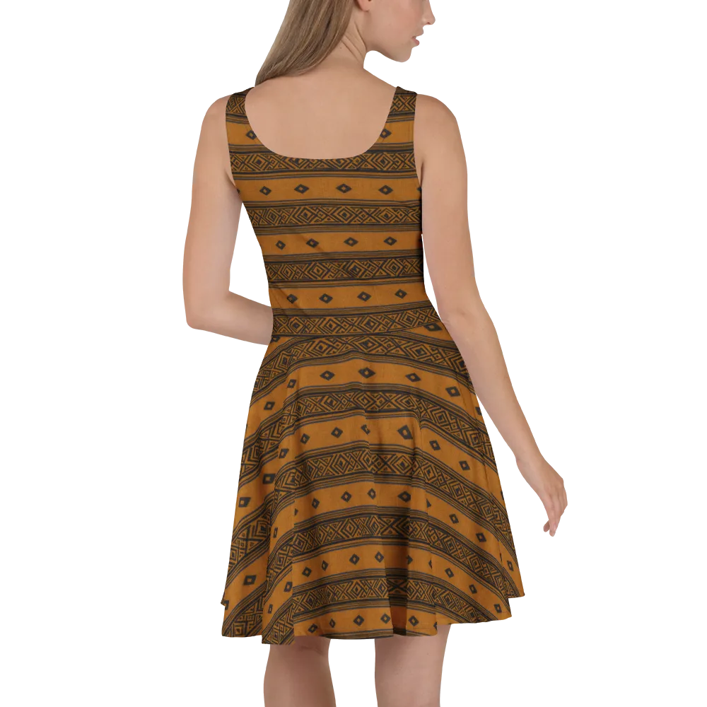 Indigo Loom on Skater Dress — Back