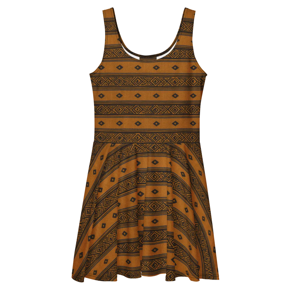 Indigo Loom on Skater Dress — Front