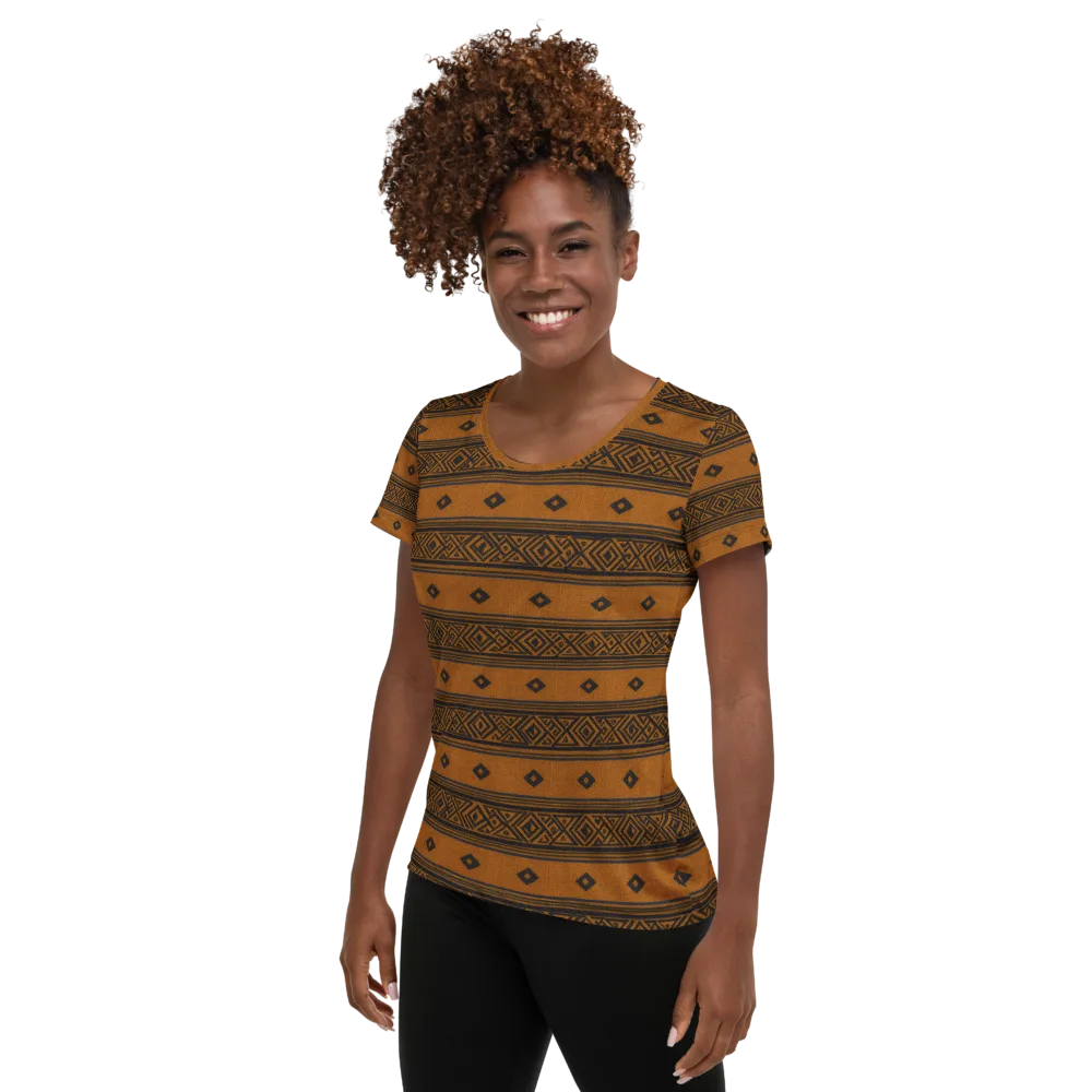 Indigo Loom on Women's Athletic T-Shirt — Left