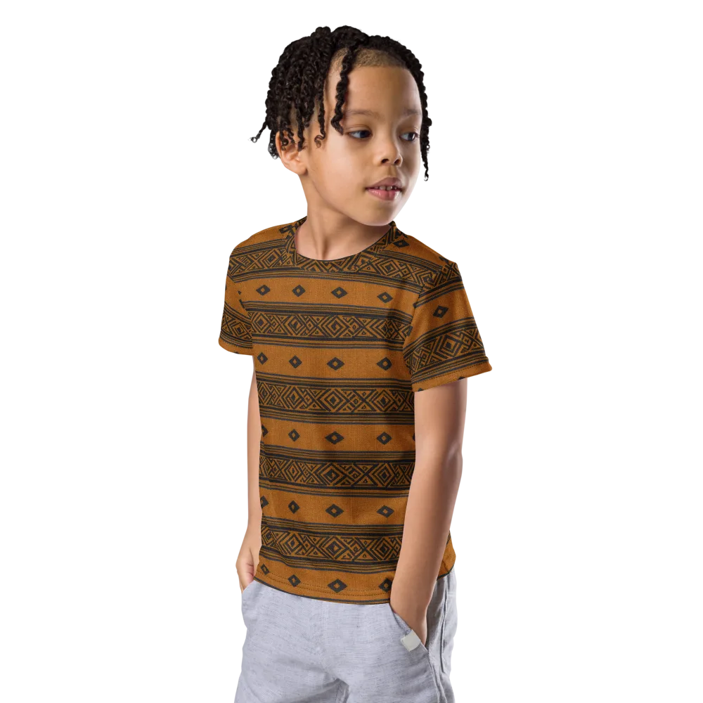 Indigo Loom on Kids Crew Neck T-Shirt — Left Front