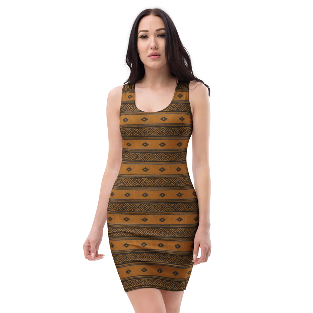 Indigo Loom on Bodycon Dress — Front