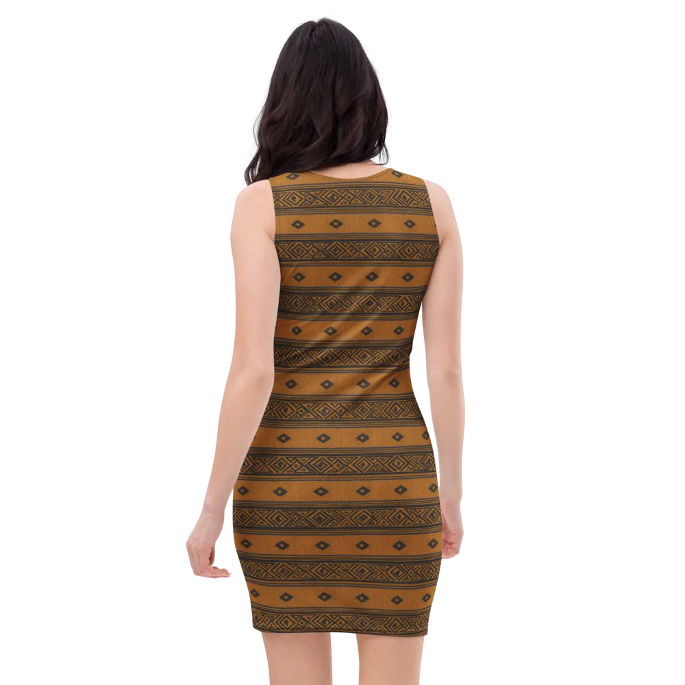 Indigo Loom on Bodycon Dress — Back
