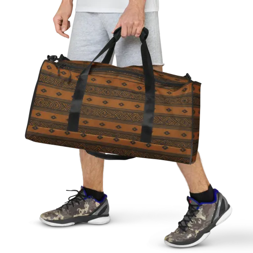 Indigo Loom on a Duffle Bag