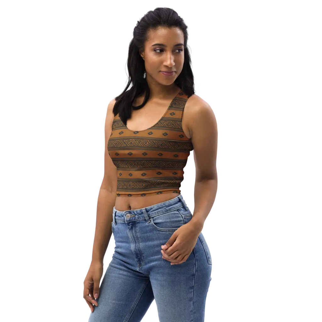 Indigo Loom on Crop Top — Left Front