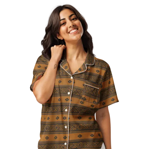Indigo Loom on a Women's Short Sleeve Pajama Top
